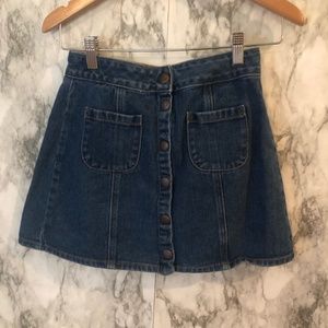 brandy melville jean button up skirt